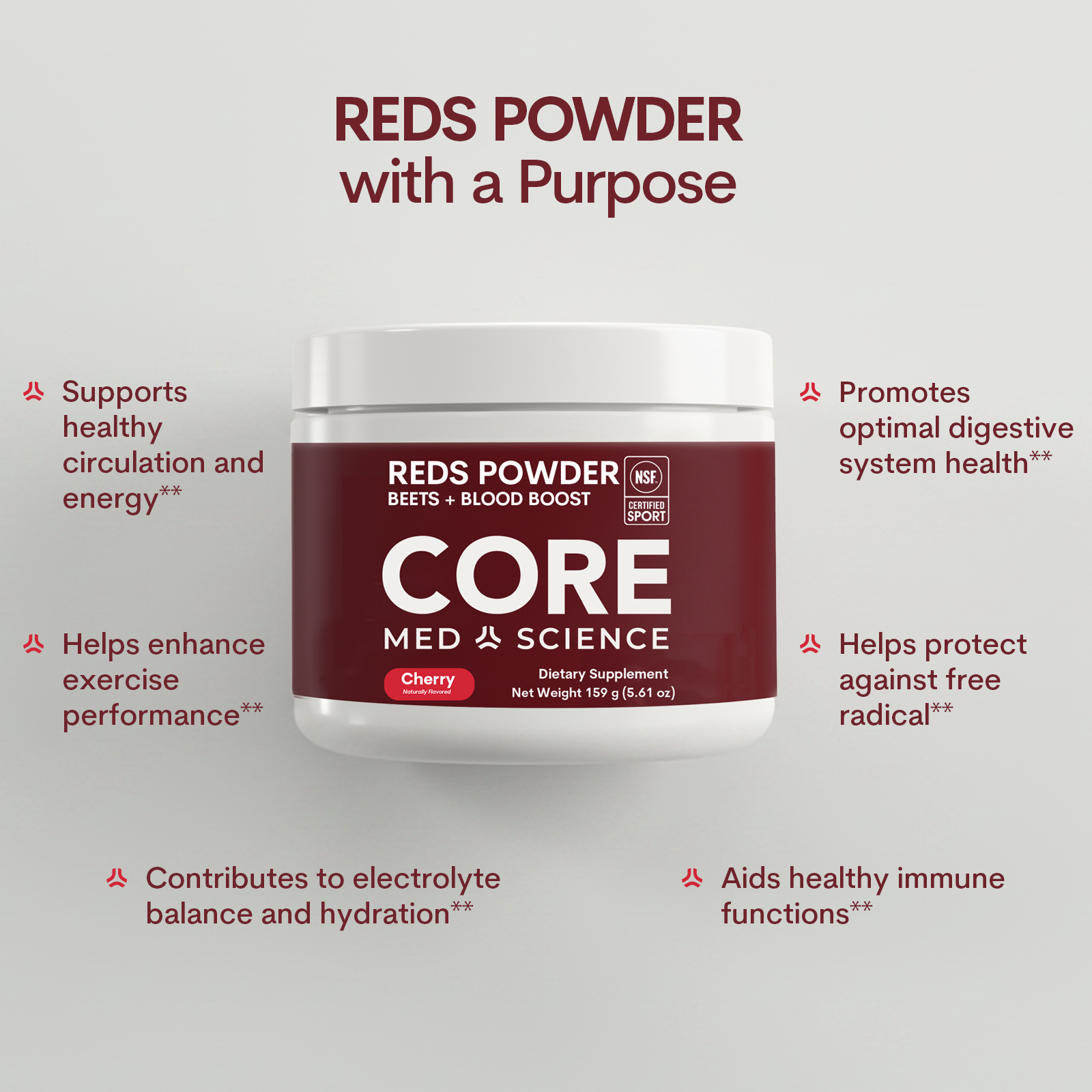Reds Powder: Beets + Blood Boost (Cherry) (Wholesale)