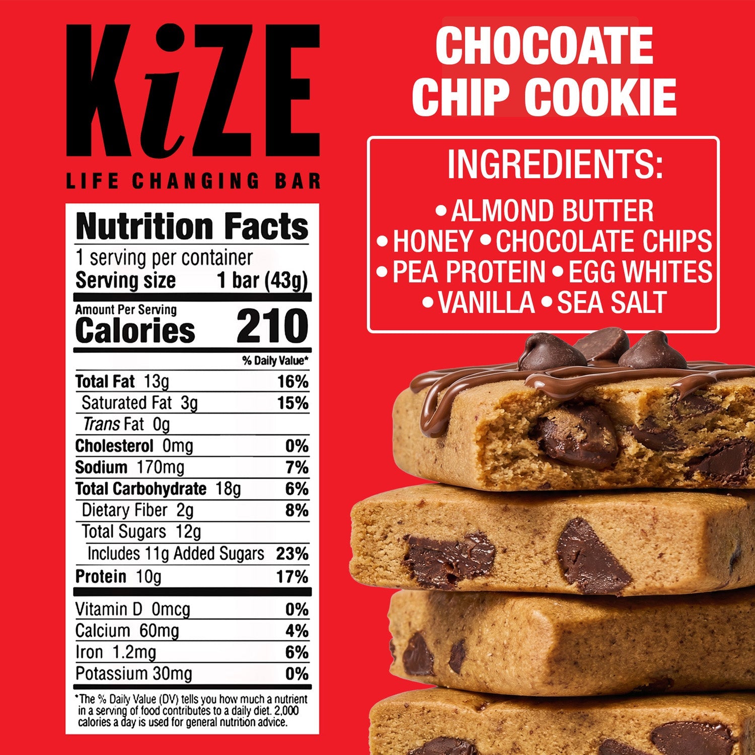 Kize Bar - Chocolate Chip Cookie (10 Pack)