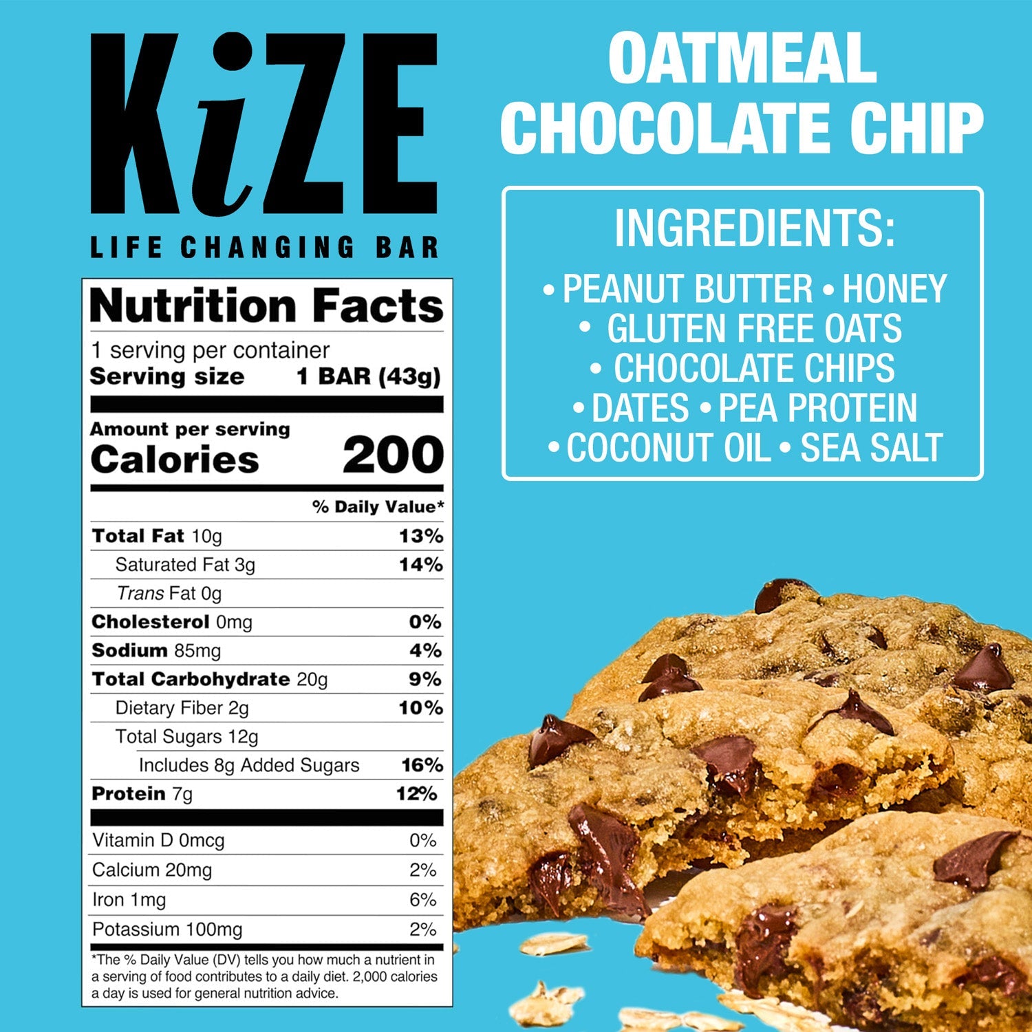 Kize Bar - Oatmeal Chocolate Chip (10 Pack)