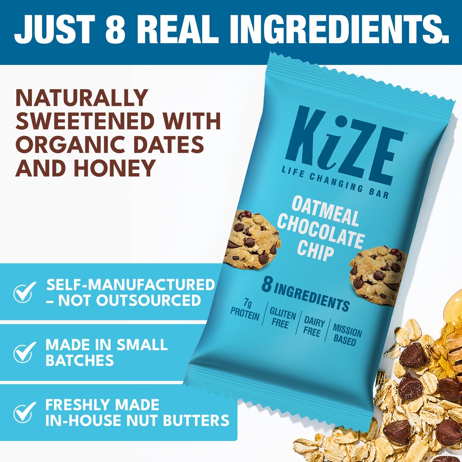 Kize Bar - Oatmeal Chocolate Chip (10 Pack)
