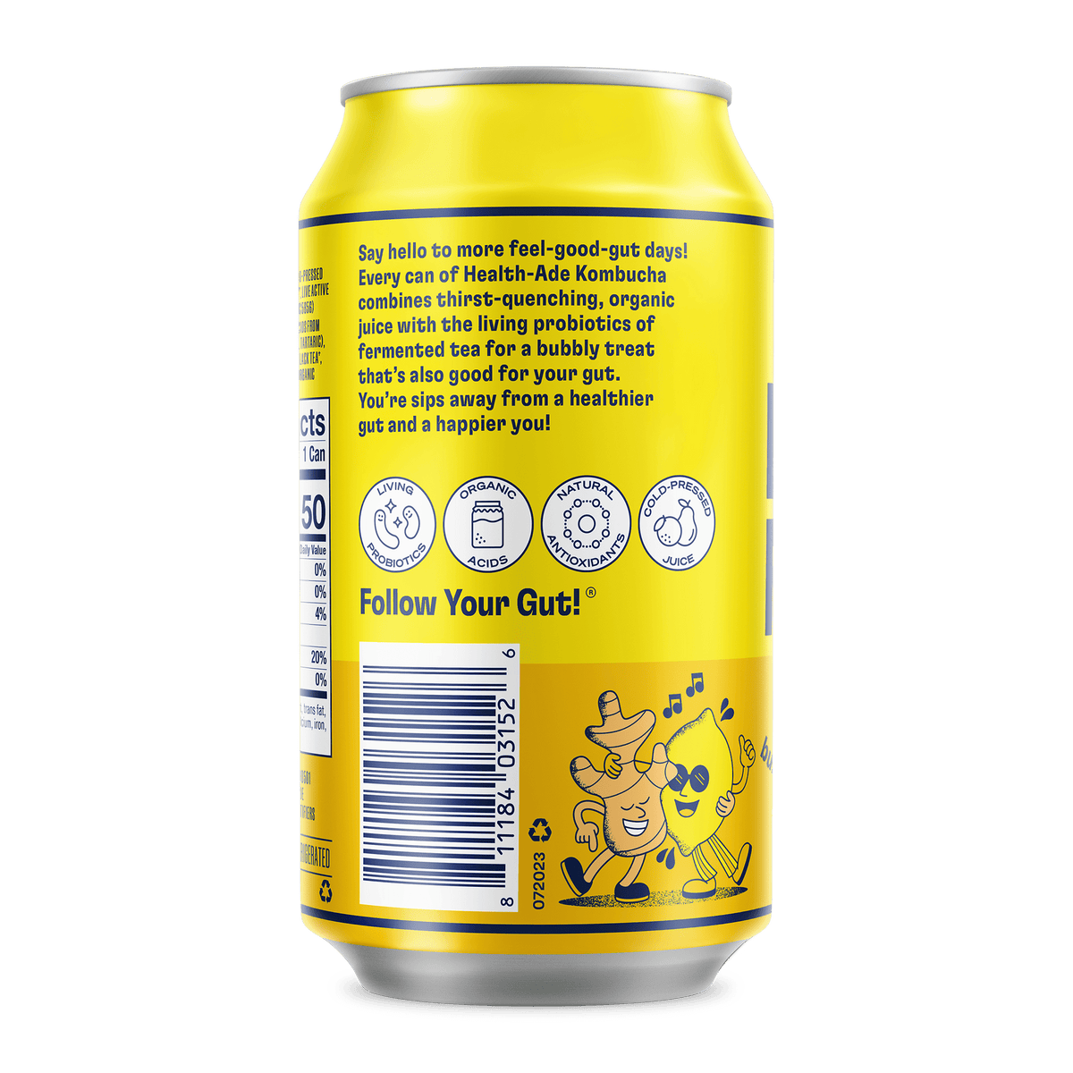 Health-Ade Kombucha in Cans — Ginger-Lemon (12-pack, 11.5oz)