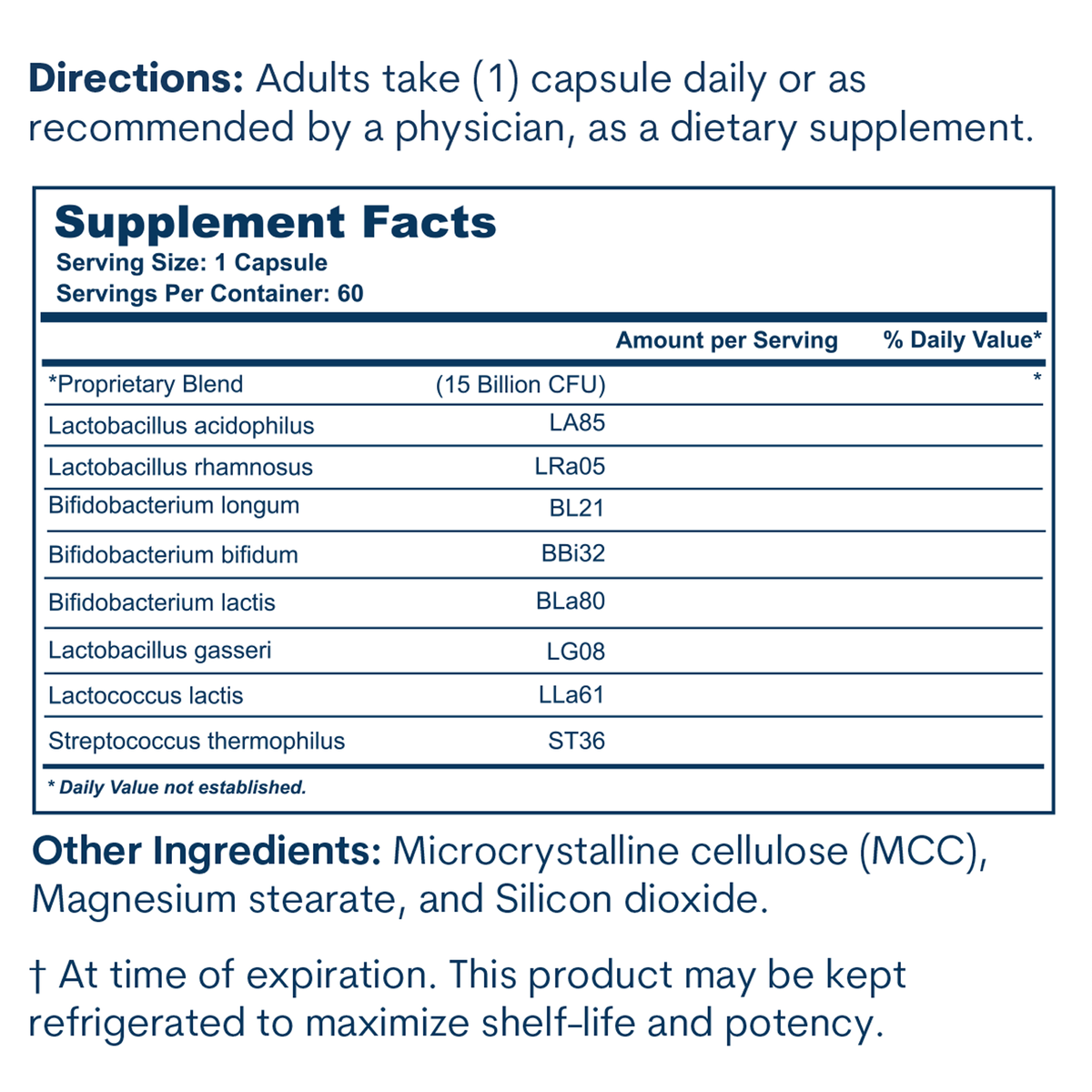 Probiotic Bottle 60CT Capsules