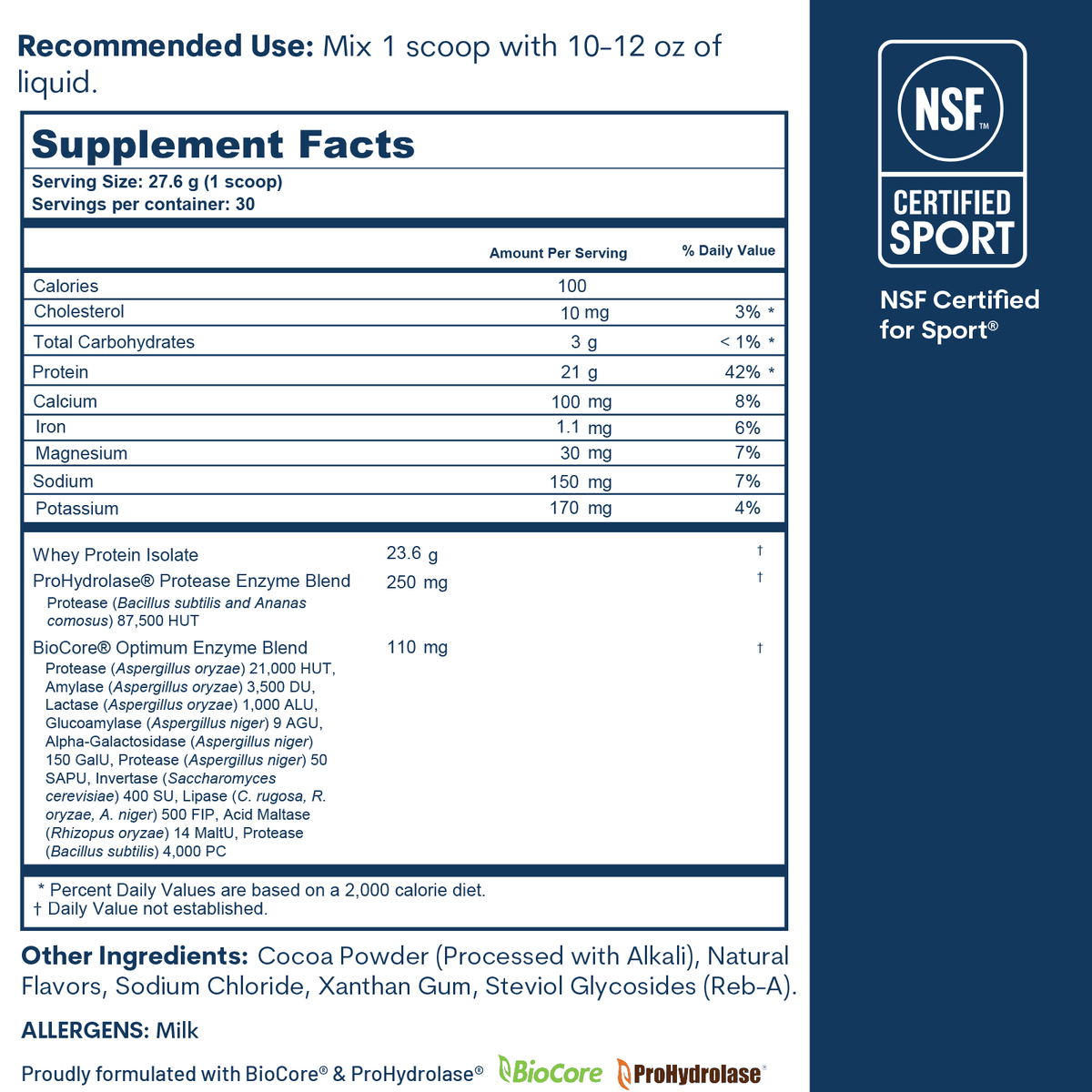 Whey Protein Isolate Chocolate