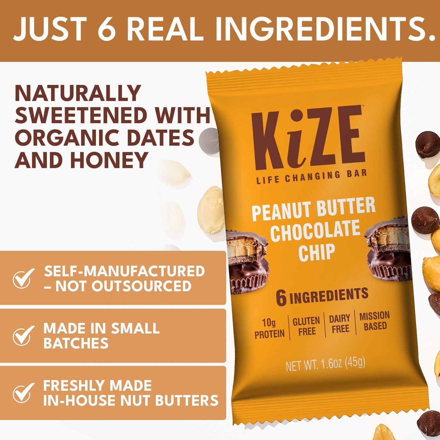 Kize Bar - Peanut Butter Chocolate Chip (10 Pack)
