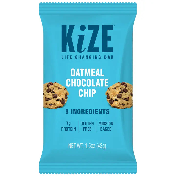 Kize Oatmeal Chocolate Chip, Protein Snack Bar, 1.5oz, 20 bars
