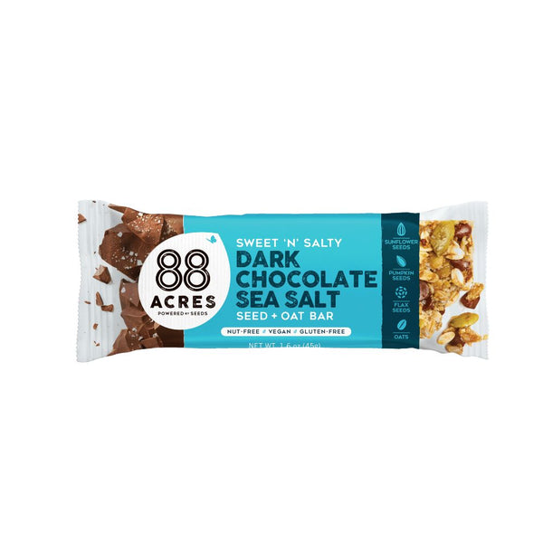 88 Acres Dark Chocolate Sea Salt Seed Blend Oat Bar 1.6oz (9ct)