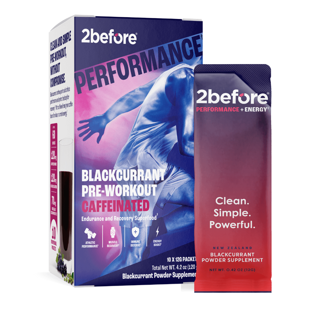 2before Blackcurrant Pre-Workout - Caffeinated - Single-Serve Sachets