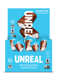 UNREAL - Mini Dark Chocolate Coconut Bars (Caddy of 40 Individually Wrapped Minis, 0.53 oz each)