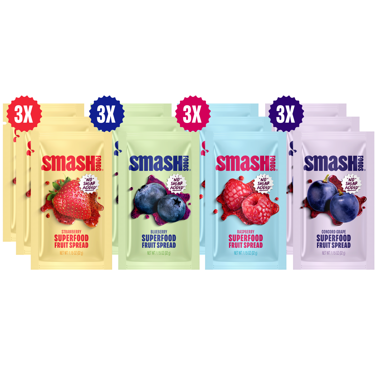 Smash Foods Chia Squeezables Variety 12-pack