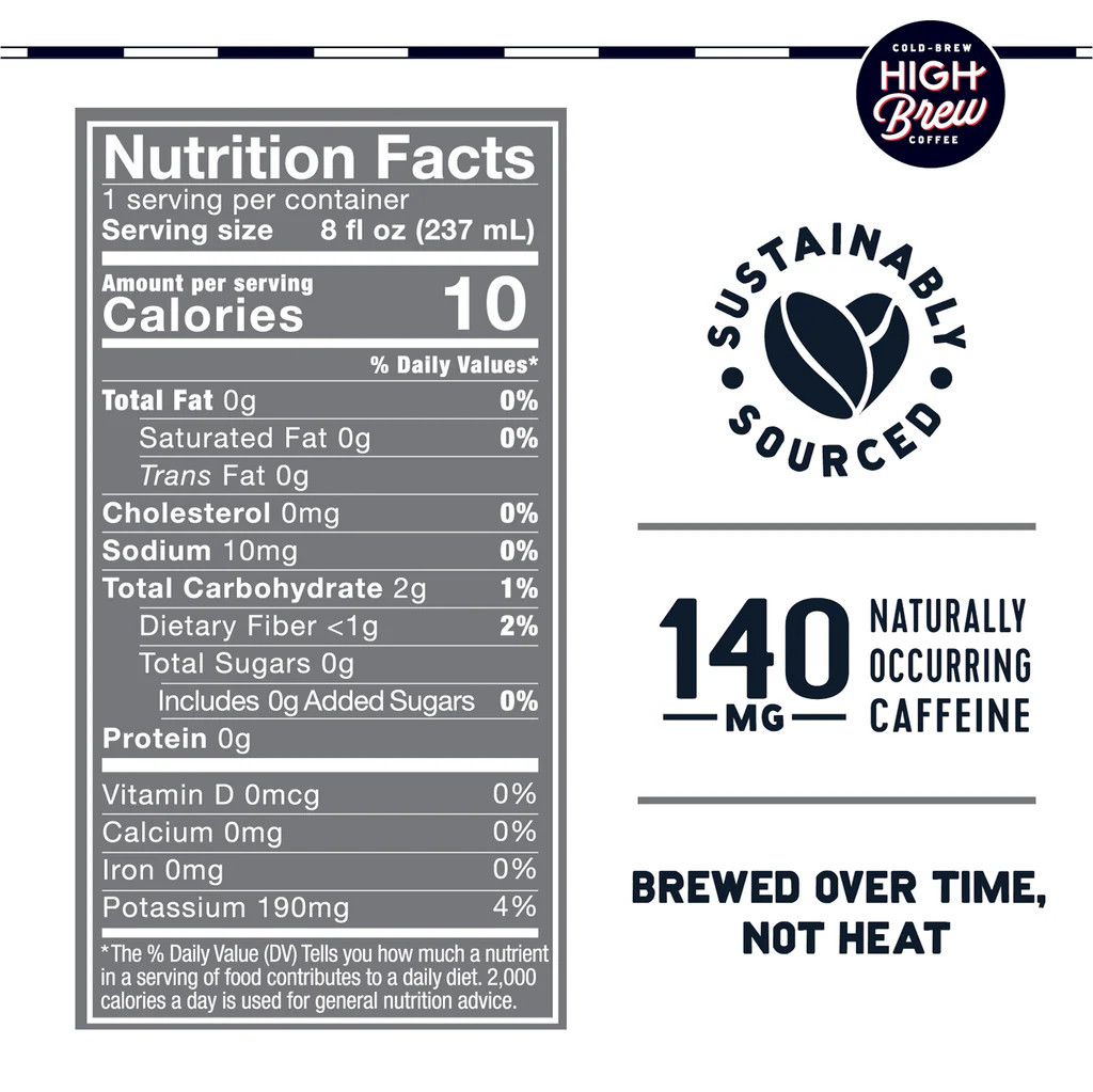 High Brew Black and Bold 8 oz (12 Cans)