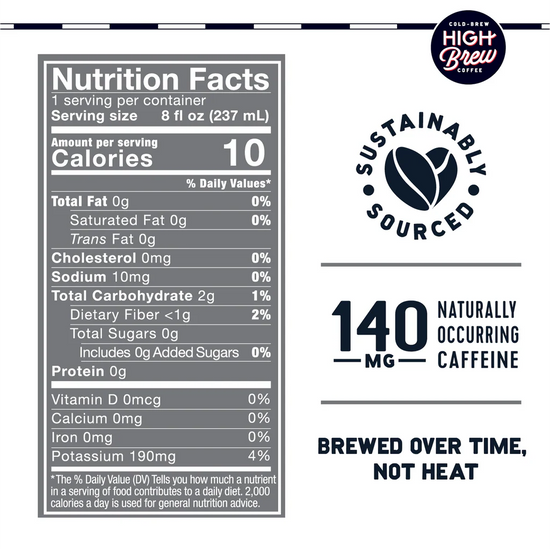 High Brew Black and Bold 8 oz (12 Cans)