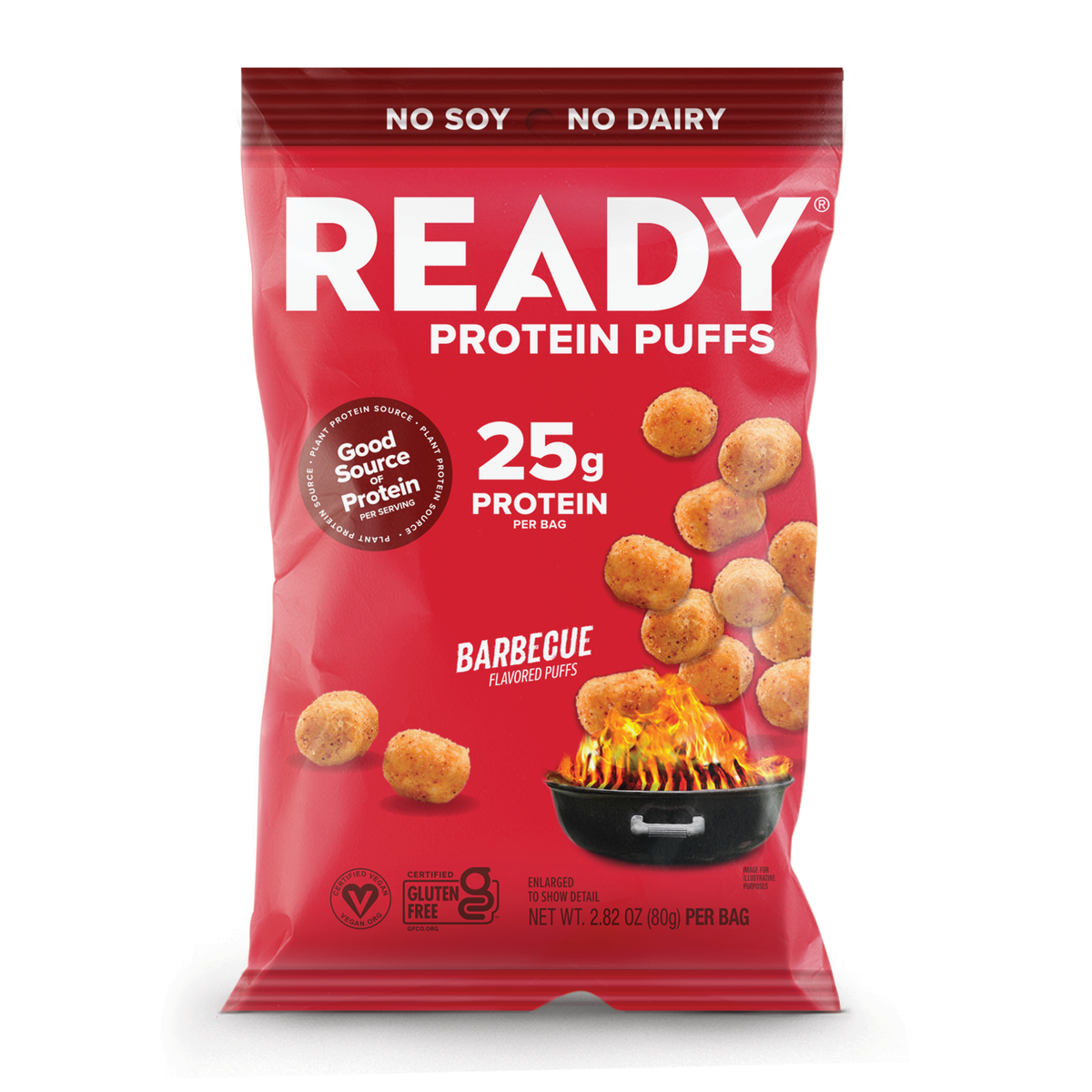 Ready Protein Puffs - Barbecue (6 x 2.5 Serving Bags)