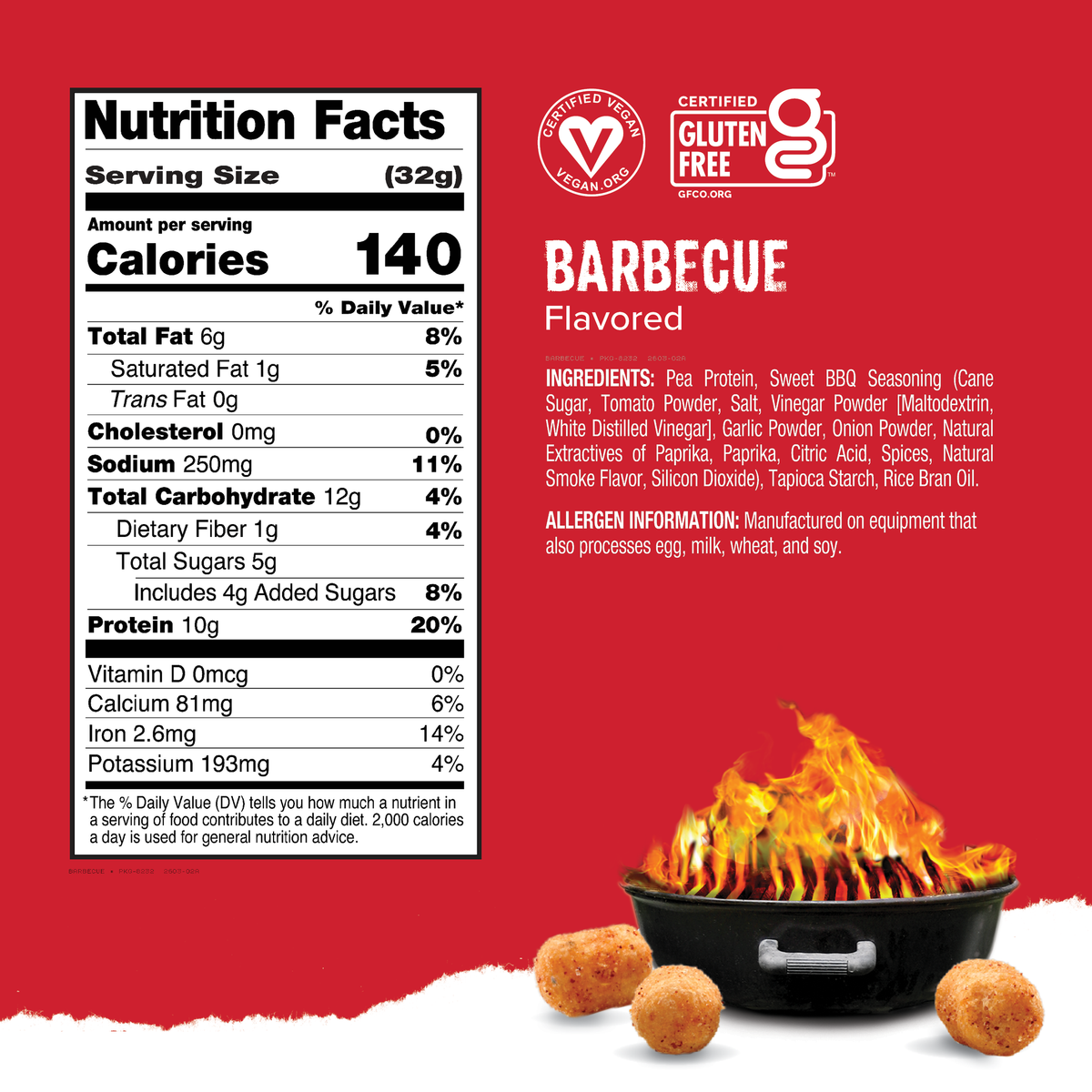 Ready Protein Puffs - Barbecue (6 x 2.5 Serving Bags)