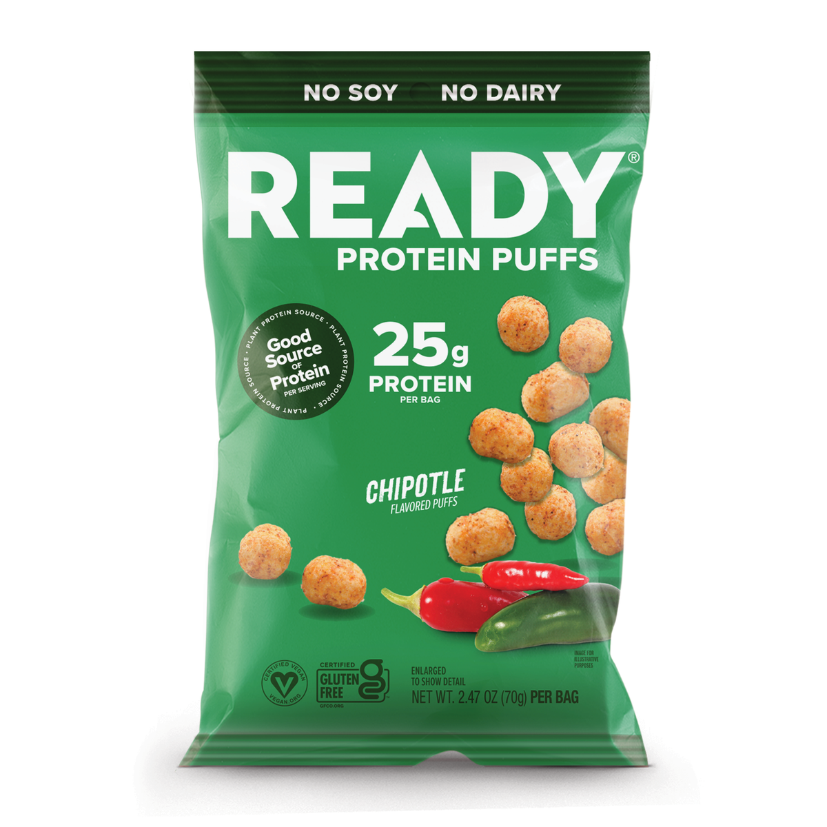 Ready Protein Puffs - Chipotle (6 x 2.5 Serving Bags)