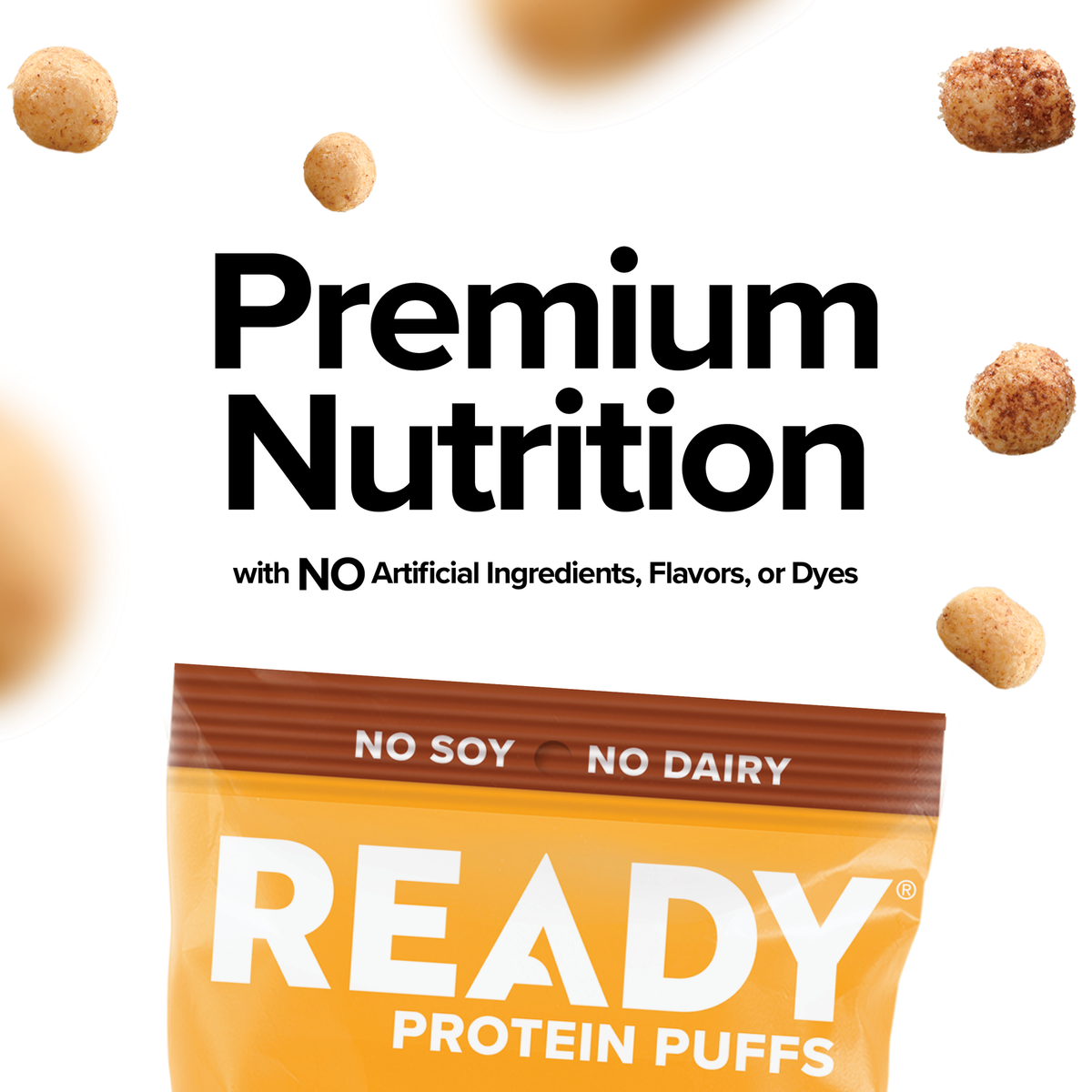 Ready Protein Puffs - Cinnamon Sugar (6 x 2.5 Serving Bags)