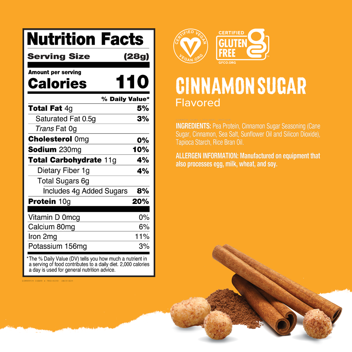Ready Protein Puffs - Cinnamon Sugar (6 x 2.5 Serving Bags)
