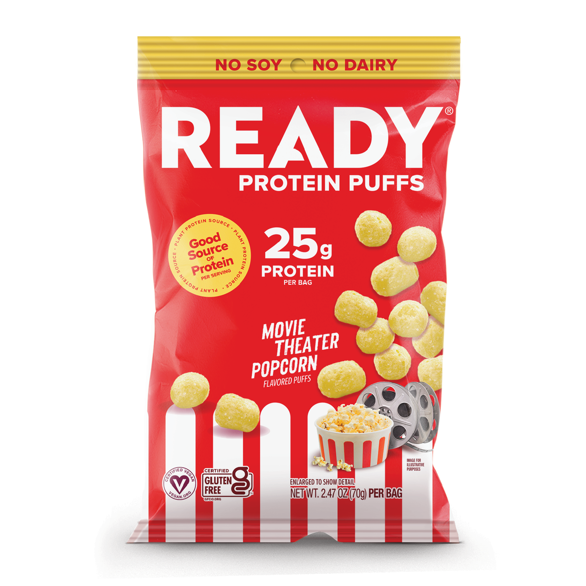 Ready Protein Puffs - Movie Theater Popcorn (6 x 2.5 Serving Bags)