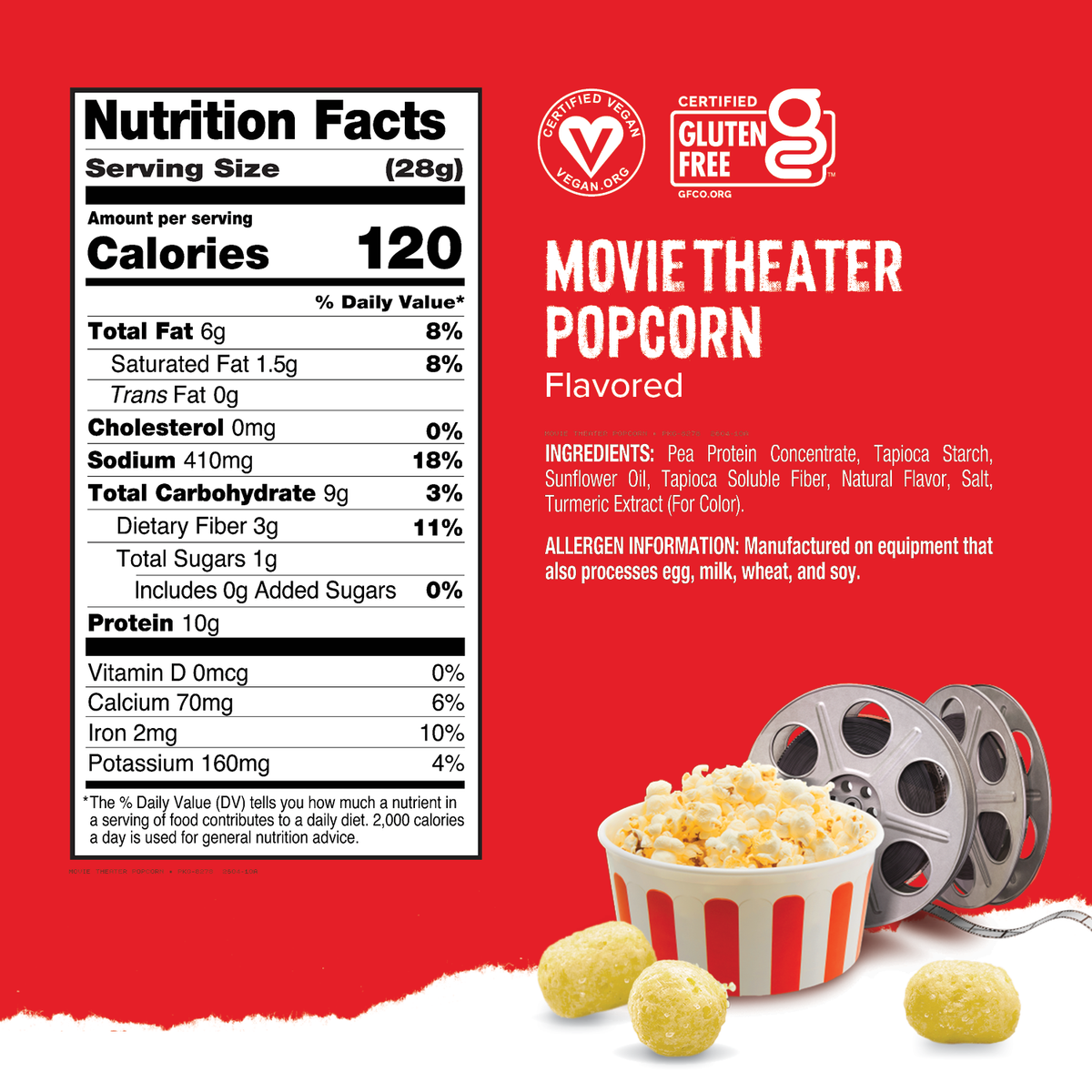 Ready Protein Puffs - Movie Theater Popcorn (6 x 2.5 Serving Bags)
