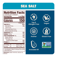Sea Salt Sweet Potato Chips in Avocado Oil 1oz (Pack of 50)