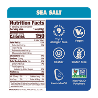 Sea Salt Kettle Potato Chips  in Avocado Oil 1oz (Pack of 50)