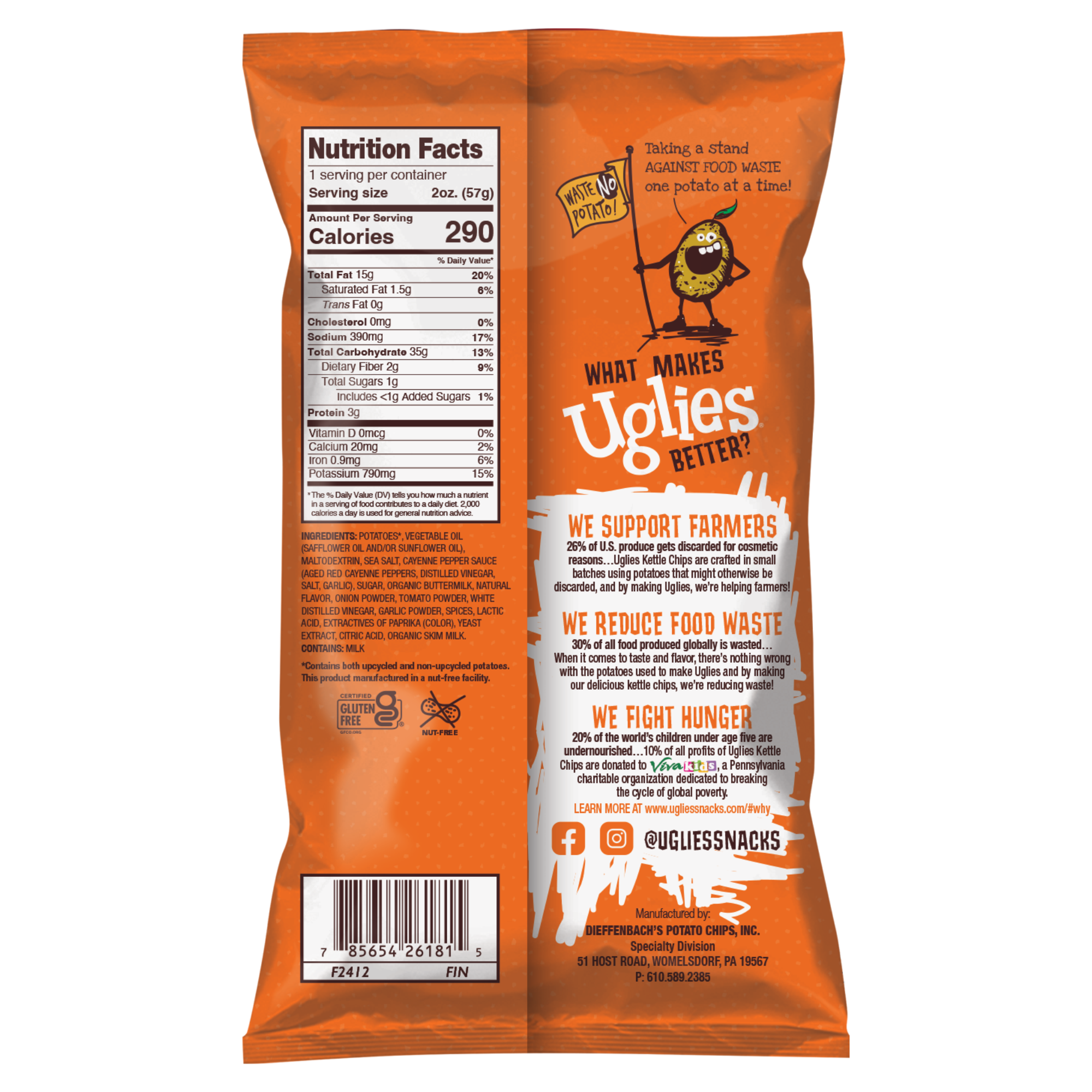Uglies Buffalo Ranch Kettle Potato Chips 2oz (24ct)