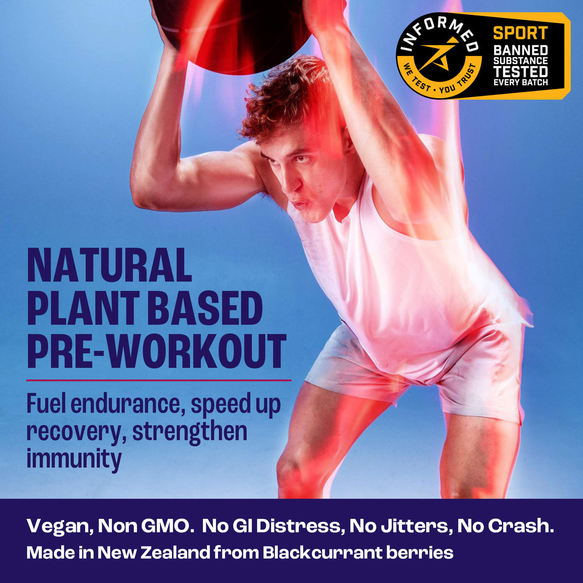 2before Blackcurrant Pre-Workout - Caffeinated - Single-Serve Sachets