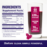 2before Blackcurrant Pre-Workout - Caffeine Free - Single-Serve Sachets