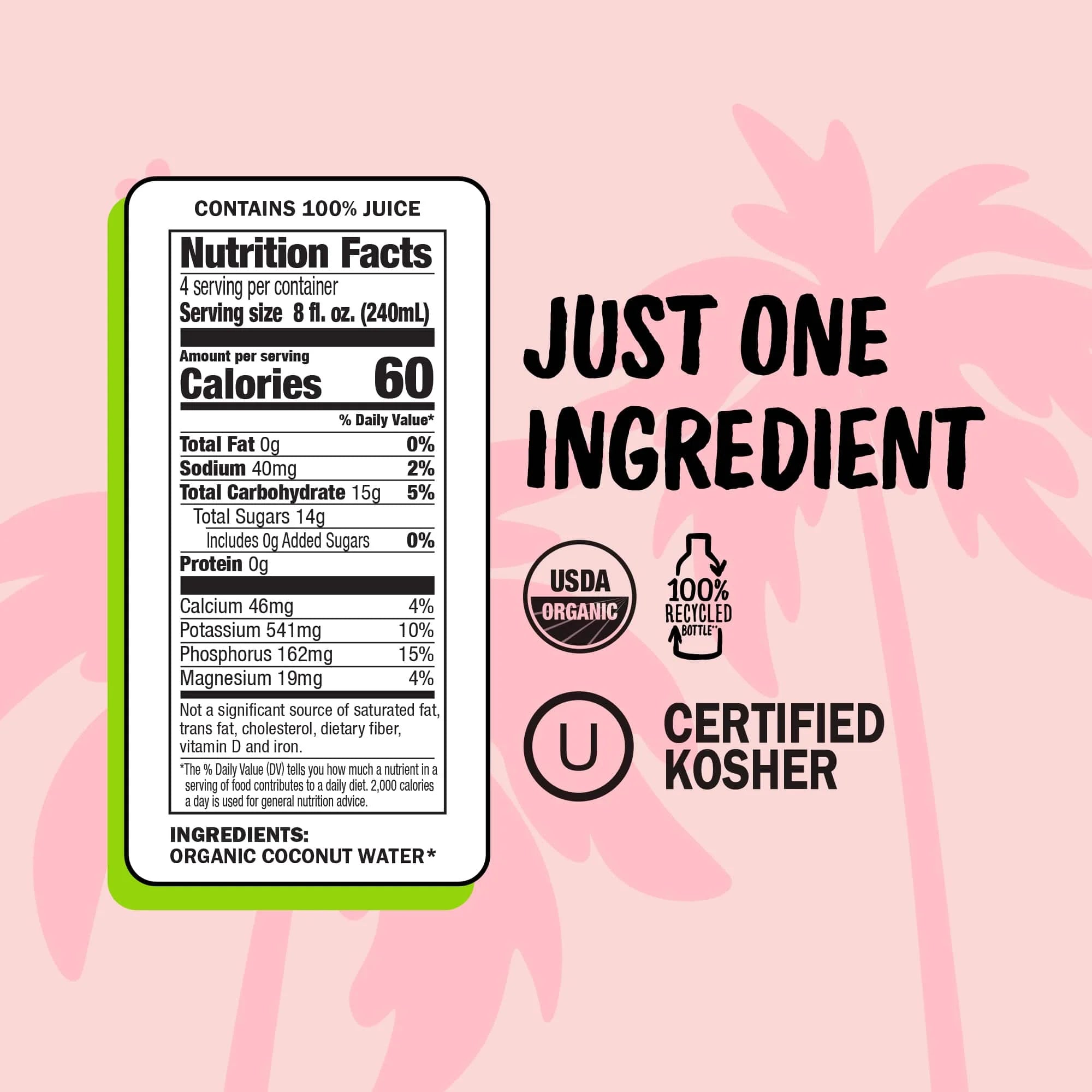 Harmless Harvest Organic Coconut Water, 32 oz - 6 Pack