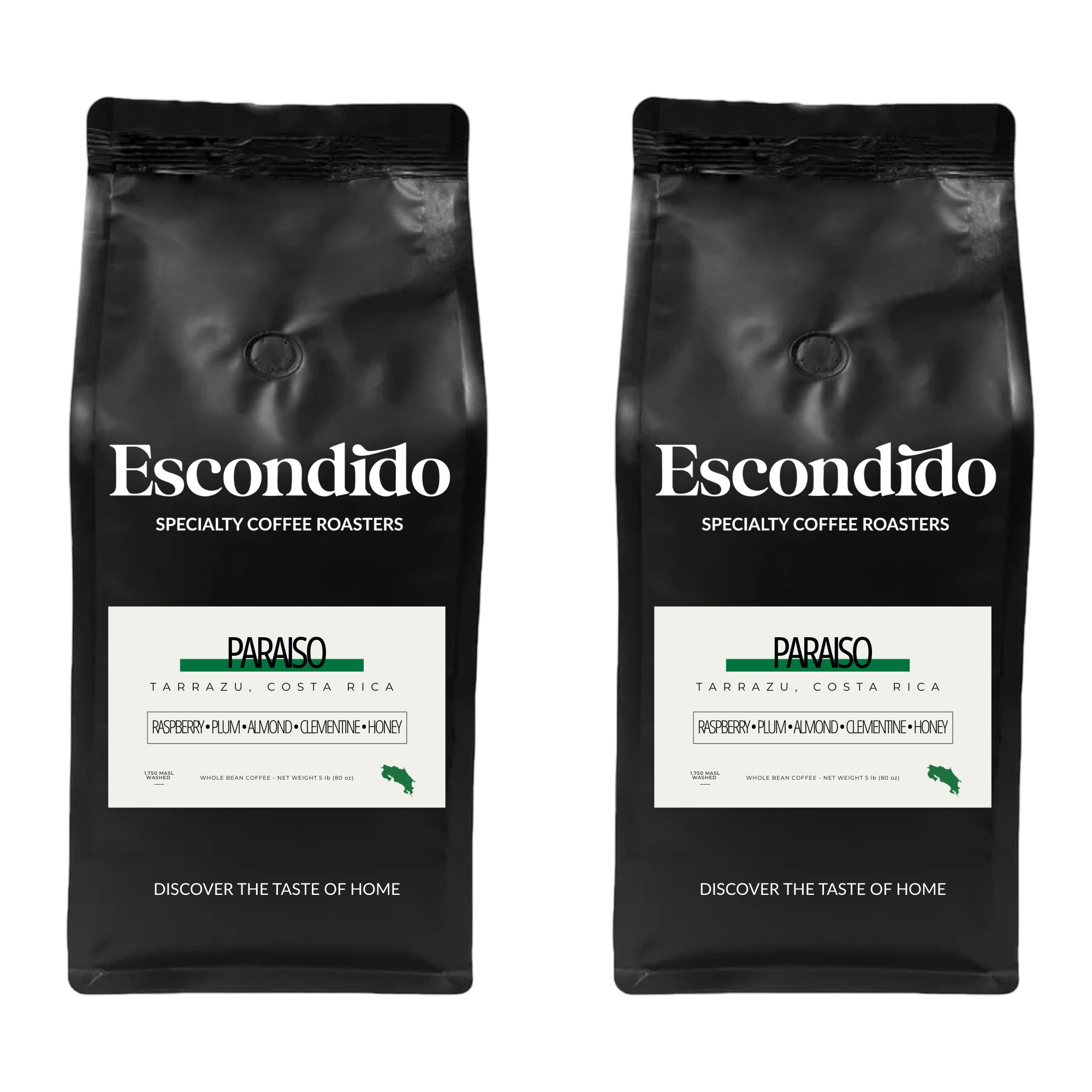 Costa Rica Paraiso 2x5lb Case Roasted Whole Bean Specialty Coffee