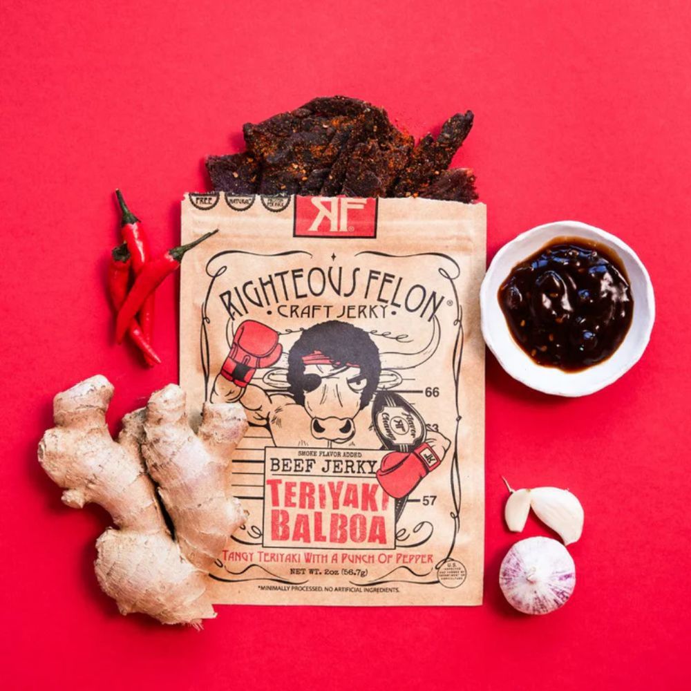 Righteous Felon Teriyaki Balboa Beef Jerky 1oz (16ct)