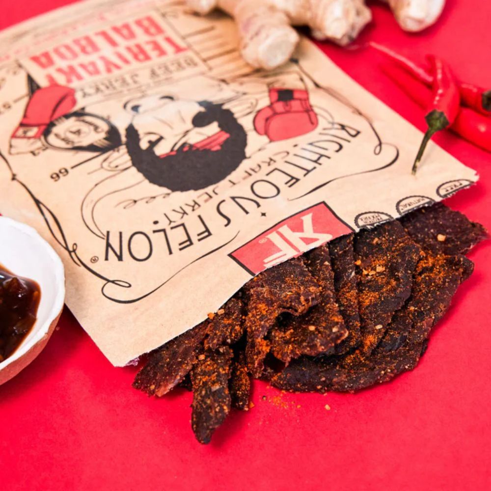 Righteous Felon Teriyaki Balboa Beef Jerky 1oz (16ct)