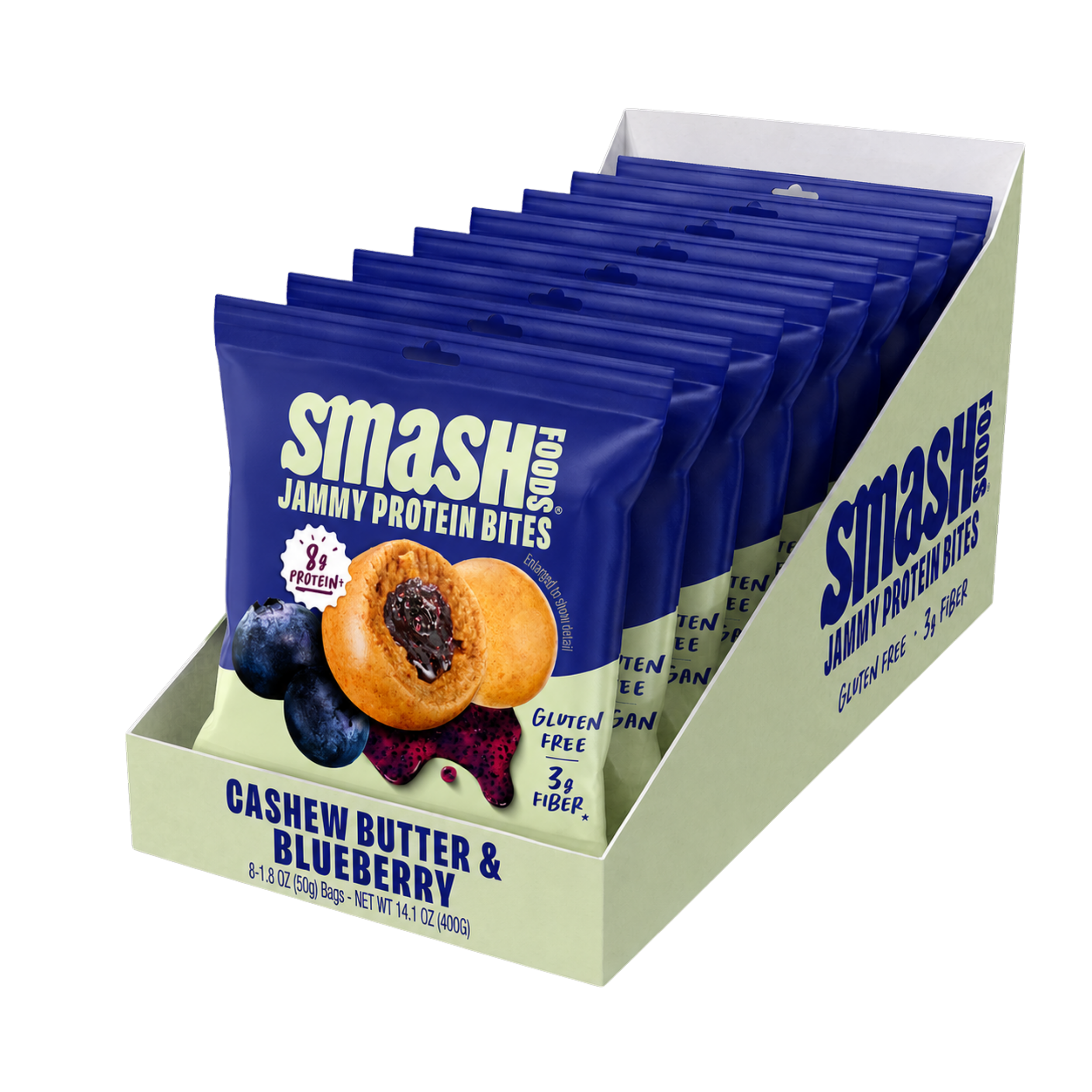 Cashew Butter & Blueberry Jammy Protein Bites | Case of 48 Bags