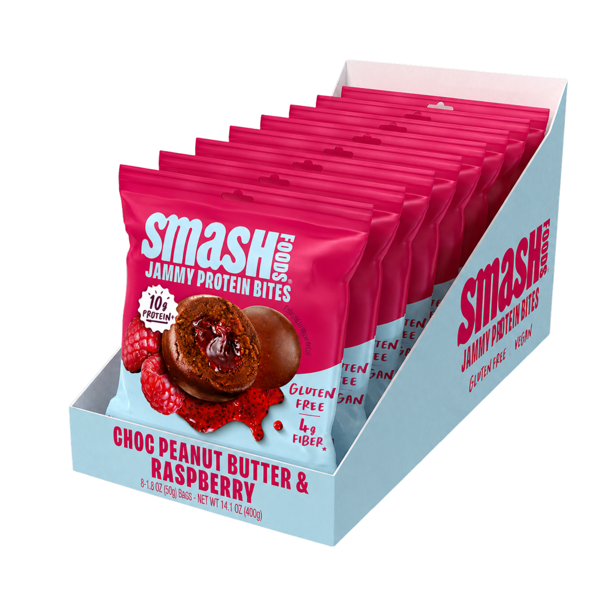 Choc Peanut Butter & Raspberry Jammy Protein Bites | Case of 48 Bags