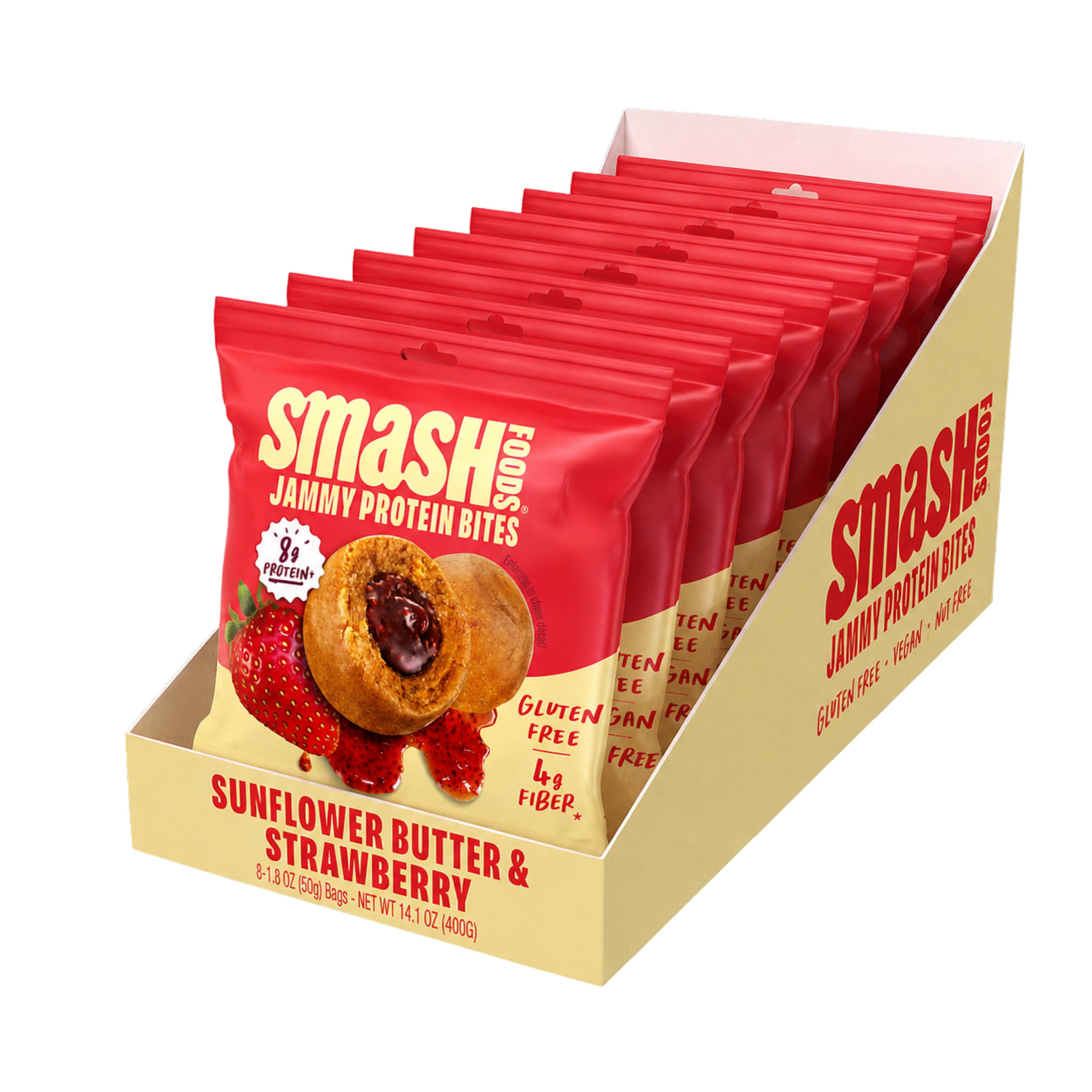 Sunflower Butter & Strawberry Jammy Protein Bites | Case of 48 Bags