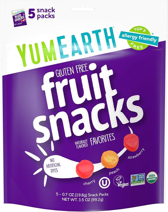 Yum Earth Organic Fruit Snacks Bulk - 315 Snack Packs