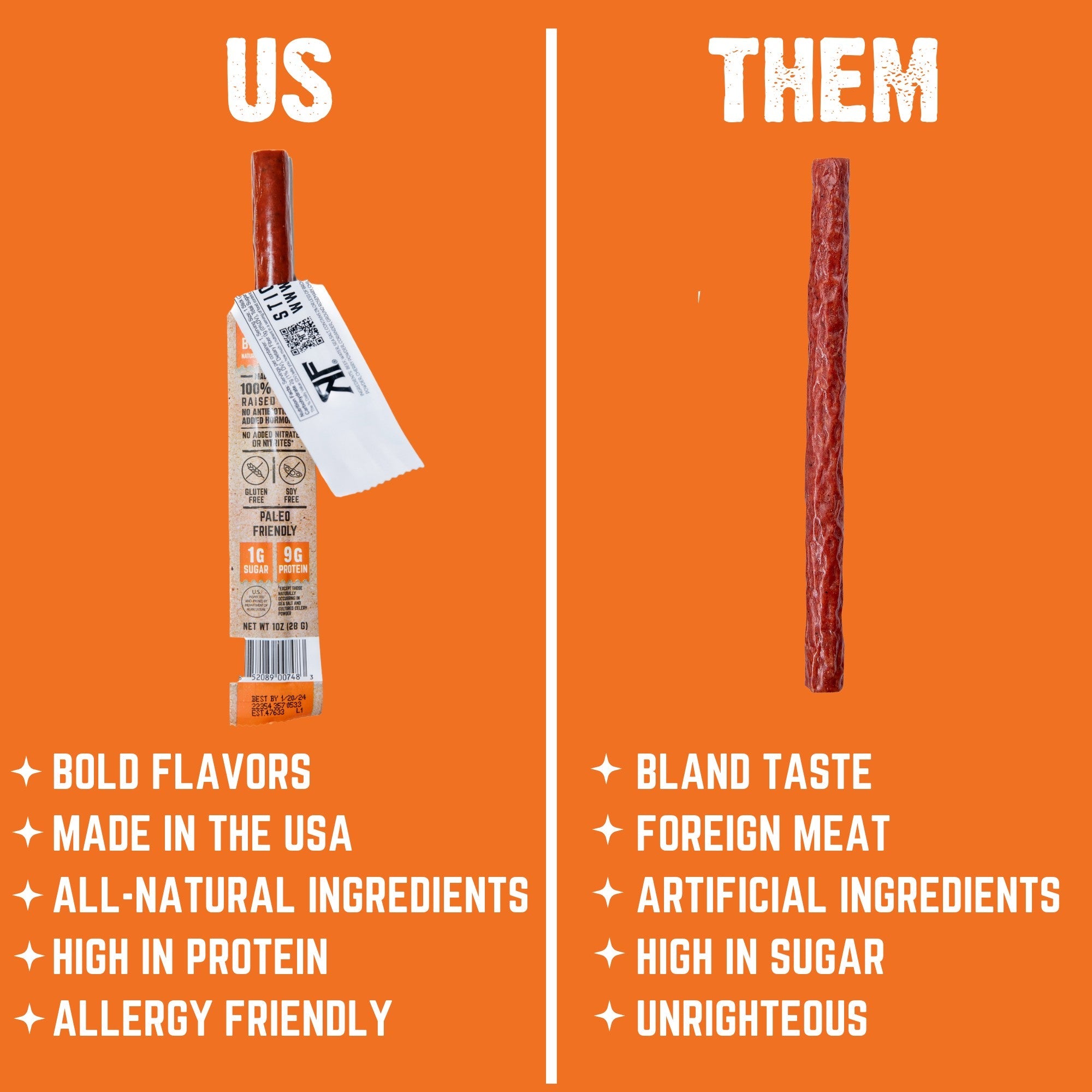 Righteous Felon Fiery Habanero Beef Stick 1oz Master Case 144ct (6/24ct)