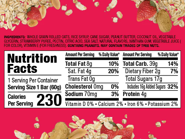 Bobos Strawberry PB&J Oat Snacks (24 Count)