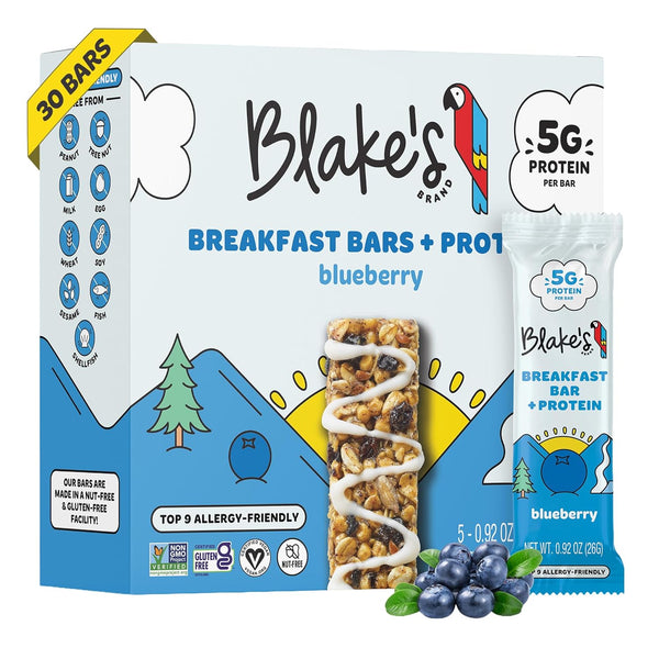 Blake's Breakfast Bars + 5g Protein, Blueberry, 30 Bars