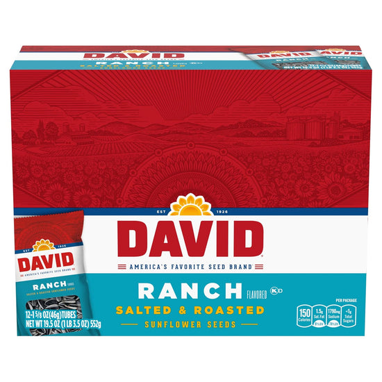 David Sunflower Seeds, Ranch, 1.625 oz (12 Pack)