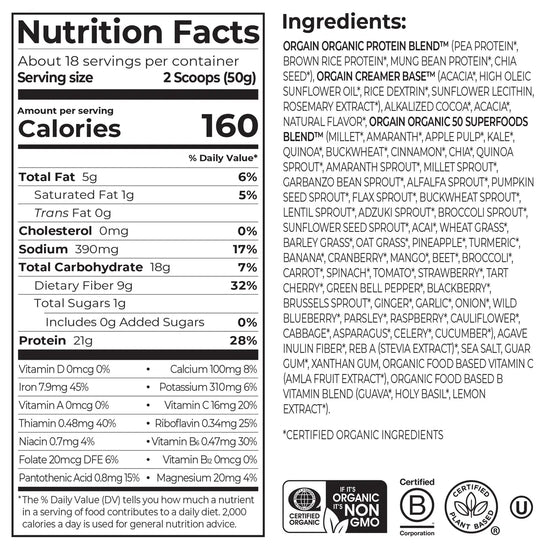 Orgain Organic Protein™ + 50 Superfoods Powder (Case of 12)