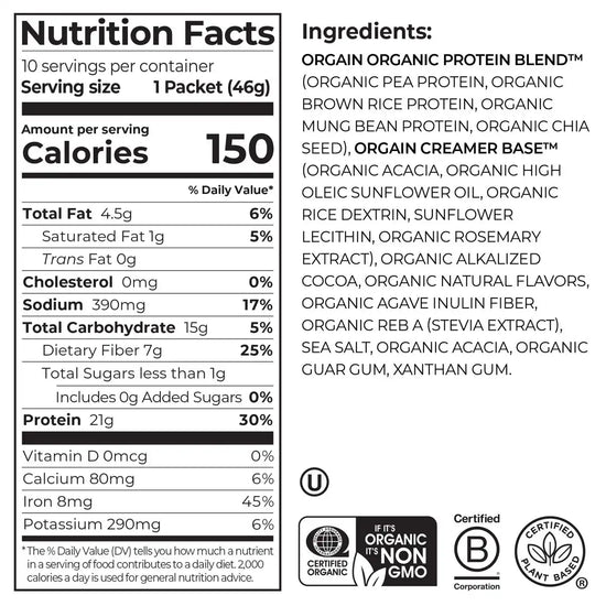 Orgain Organic Protein™ Powder (Case of 60, 6×10-Pack)