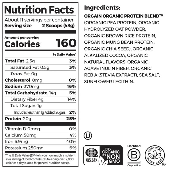 Orgain Organic Protein™ + Oatmilk Powder (Case of 6)