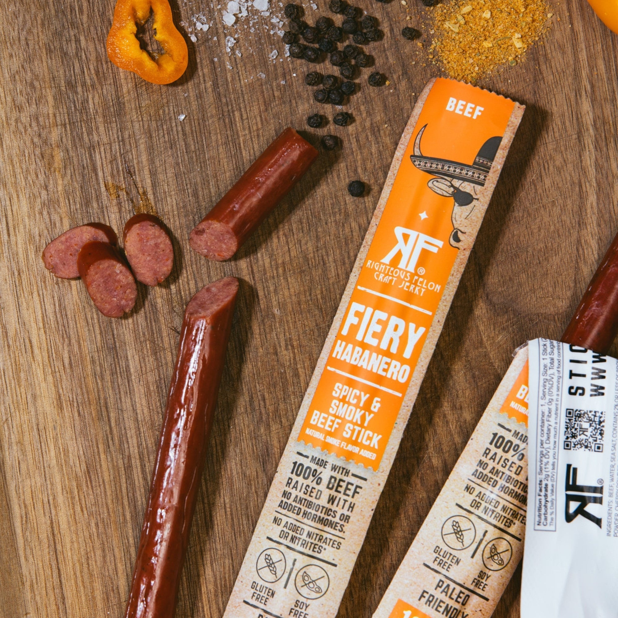 Righteous Felon Fiery Habanero Beef Stick 1oz Master Case 144ct (6/24ct)