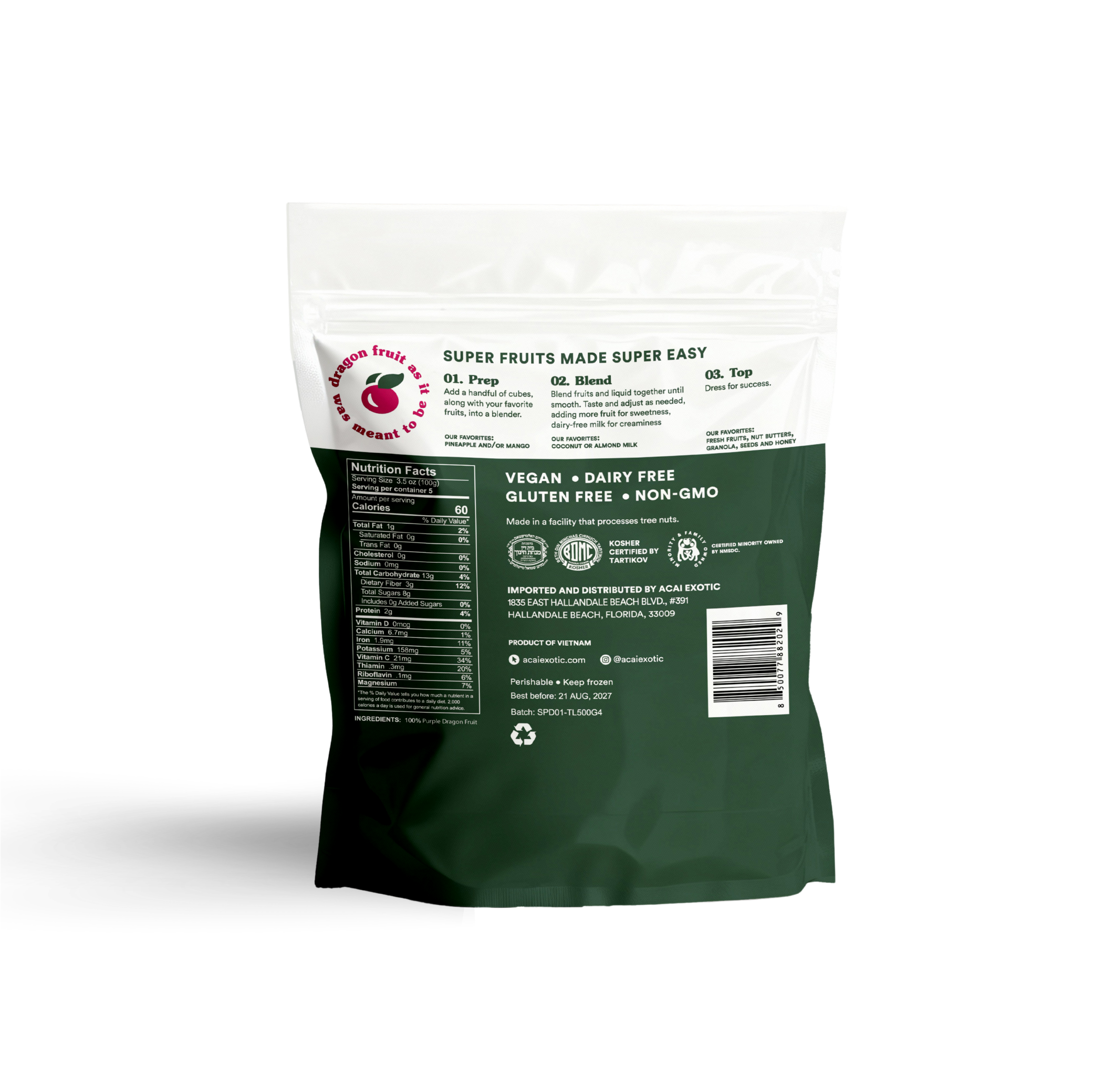 Acai Exotic Diced Dragon Fruit Case - Wholesale