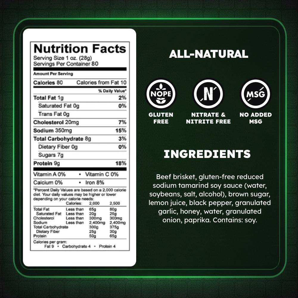 BULK All-Natural Original Brisket Jerky (Bulk sizes available)