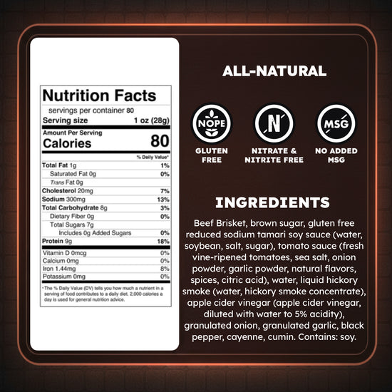 BULK All-Natural Buzzin' BBQ Brisket Jerky (Bulk sizes available)