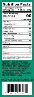 Pearson Ranch Green Chile Beef & Pork Snack Stick - 24 Count Caddy