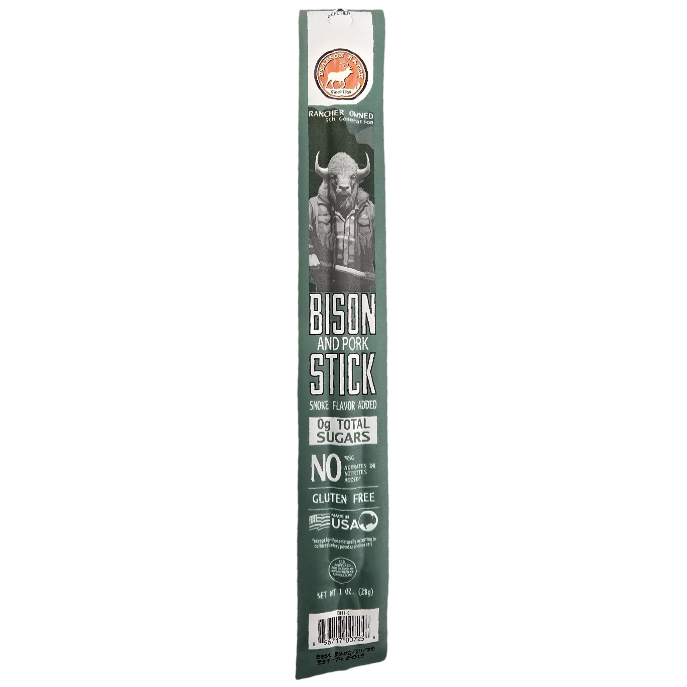 Pearson Ranch Bison Single Snack Stick - 24 Count Caddy