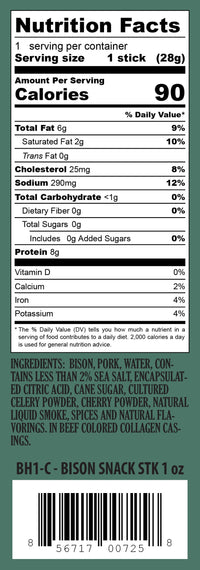 Pearson Ranch Bison Single Snack Stick - 24 Count Caddy
