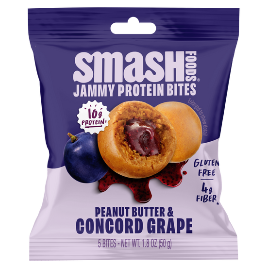 Peanut Butter & Concord Grape Jammy Protein Bites | Case of 48 Bags